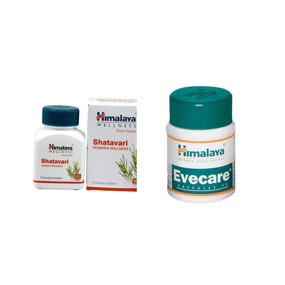 Набор Шатавари + Эвакер Himalaya, 2 банки, 90 таблеток - женское здоровье