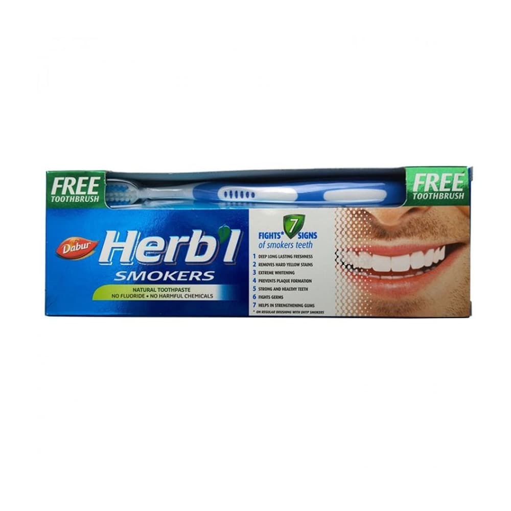 Зубная паста Herb'l для курящих Dabur, 150 г + щётка - для полости рта