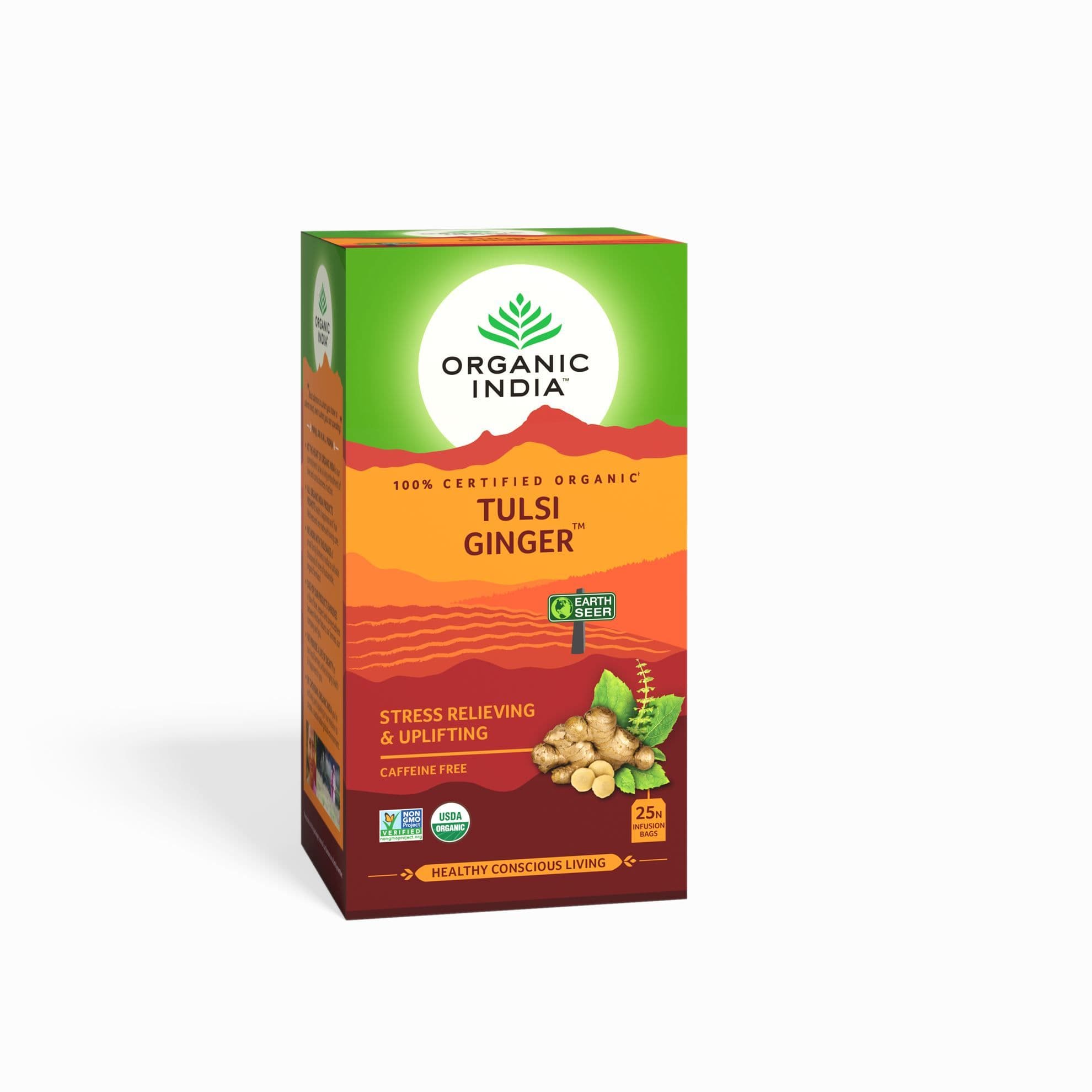 Чай Тулси с имбирём Organic India, 25 пакетиков - чай