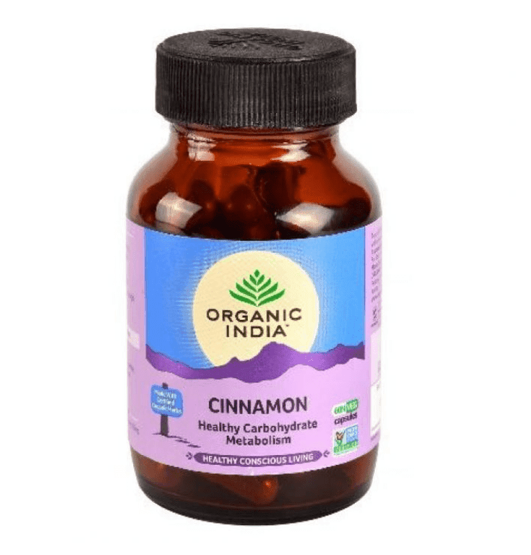 Корица Organic India, 60 капсул - сахар и обмен веществ