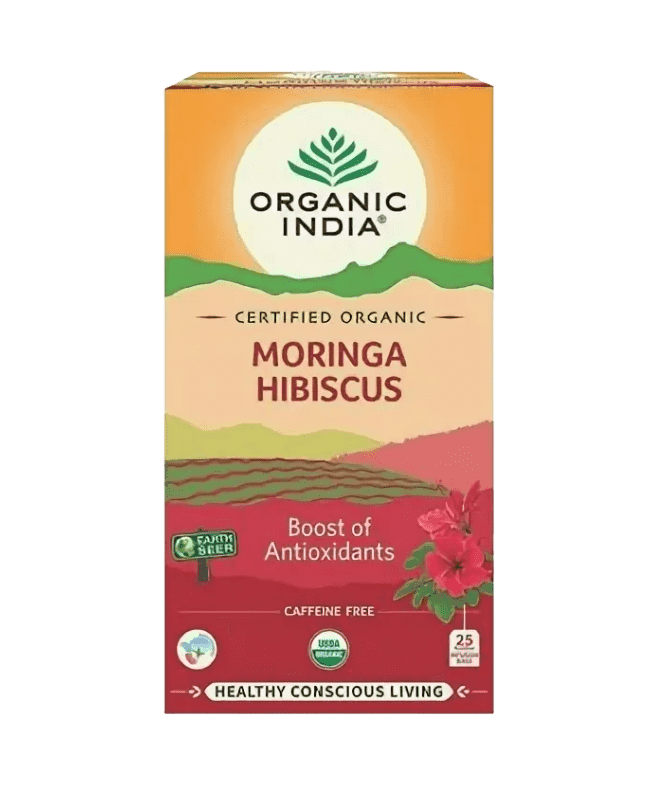 Чай Моринга Гибискус Organic India, 25 пакетиков - чай