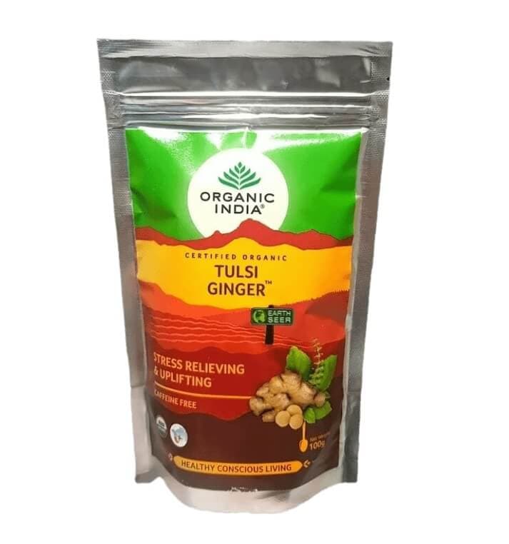 Чай Тулси, имбирь, куркума Organic India, 100 г - чай
