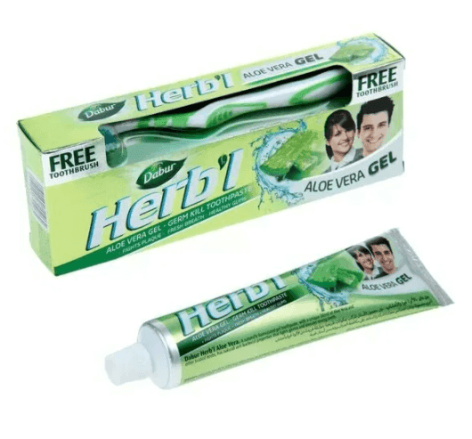 Зубная паста с алоэ и зубная щётка Dabur, 150 г - уход за полостью рта